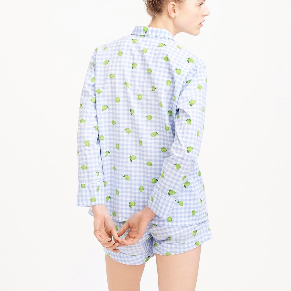 J. Crew limes and gingham pajama set